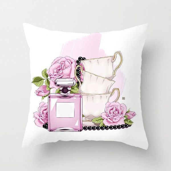 

square polyester pillow case vase and perfume home bedroom l sofa decoration cover 44x44cm single side cushion