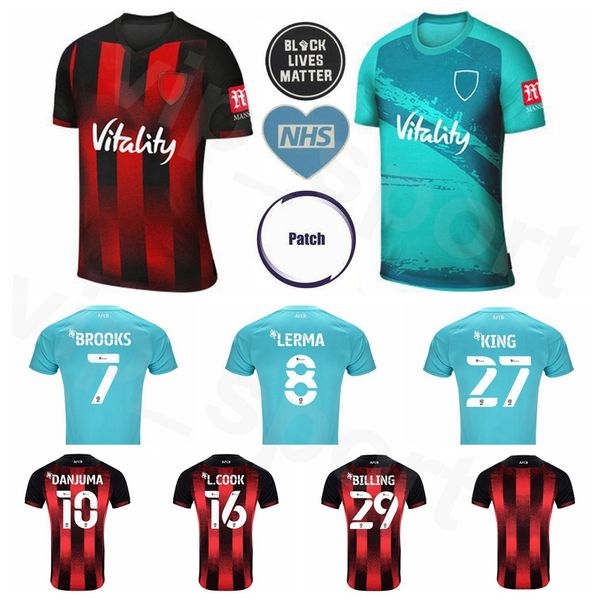 

20 21 home red blue 4 gosling soccer jersey 8 lerma 10 danjuma 9 solanke cook billing brooks king mepham football shirt kits, Black;yellow