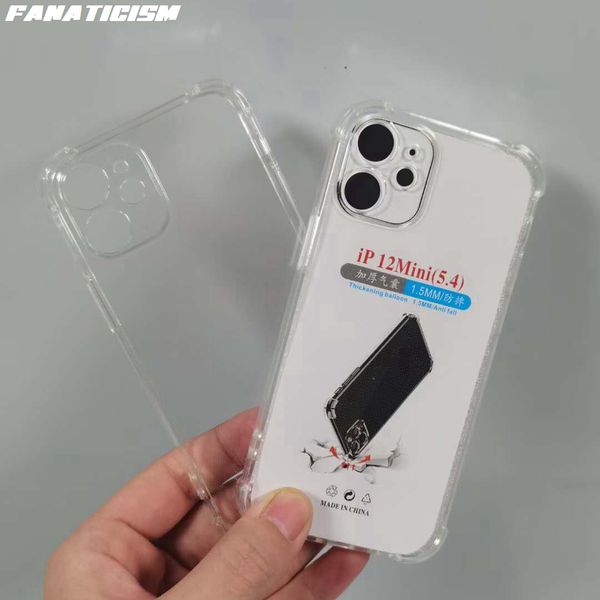 

1.5mm soft tpu airbag clear case for iphone12 12pro 12mini camera protection shockproof back cover for iphone 12 pro max