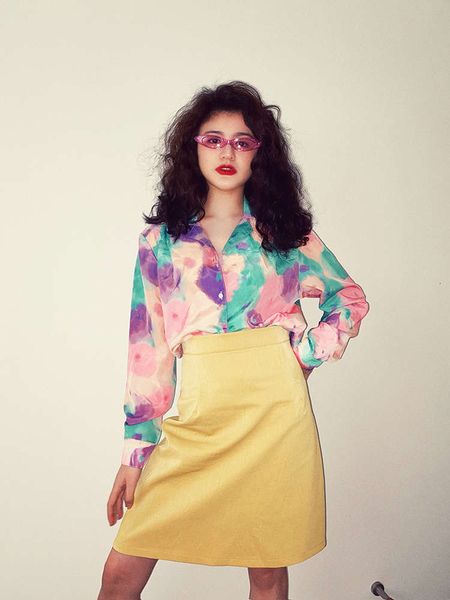 

nanjun dign is like a dream in spring 2020 new products personalized graffiti tie dye long sleeve shirt, White