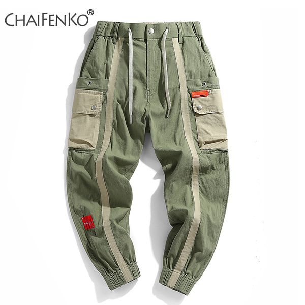 

chaifenko 2020 new hip hop streetwear beam foot men pants jogger leisure sports trousers men fashion pocket cargo pants 0930, Black