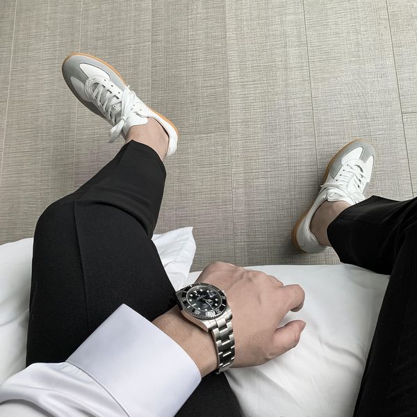 

daio mens german training men's small white layer leather board sports casual shoes men