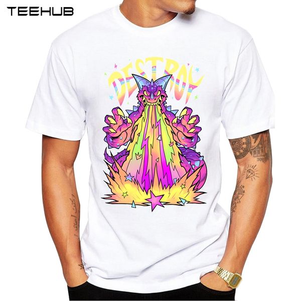 

2019 men t shirts fashion destroy design short sleeve casual hipster cat printed t-shirt cool tee sport hooded sweatshirt hoodie