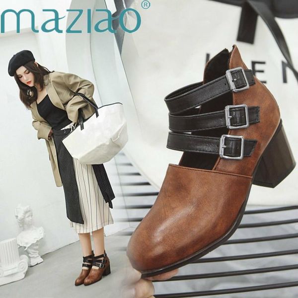 

vintage punk rock gothic gladiator shoes women 2021 autumn buckle cut out chunky block thick high heel pumps womens shoes maziao, Black