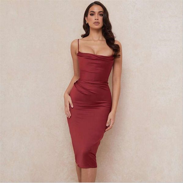 

autumn and winter new product suspender skirt slim mid-length dress european and american style dress women, Black;gray