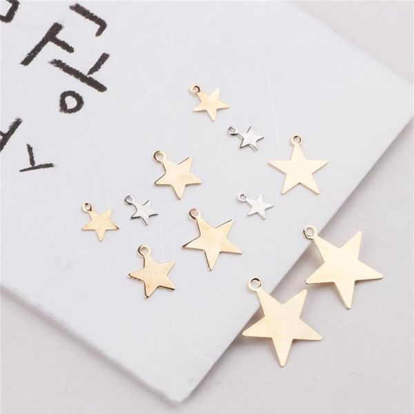 

40 pcs/bag cooper (not iron) five-point star craft charms diy necklace earring bracelet charms jewelry findings diy acc qylddc