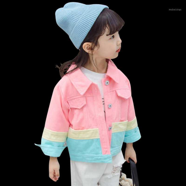 

baby girl jacket patchwork girl coat outerwear single breasted childrens' jacket casual style clothes for girls1, Blue;gray