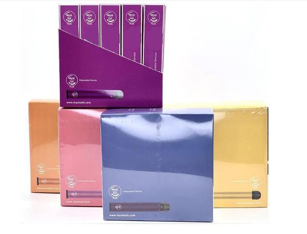 

2020 original myst salt plus disposable device 650mah battery 1000+puffs 3.2ml 10 colors no maintenance charging