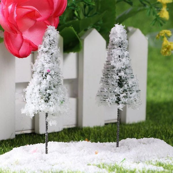 

6pcs simulation tree micro snowflake christmas tree landscape simulation succulent plants accessories garden decorations1