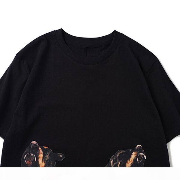 

mens dog print t shirt men women fashion hip hop round neck short sleeve ouples cotton t shirt tees, White;black