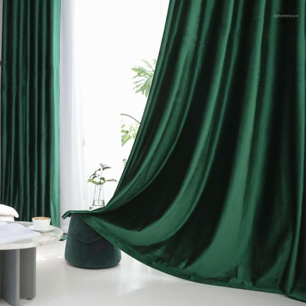 

european velvet curtain window curtain solid color semi blackout curtains for bedroom and living room1