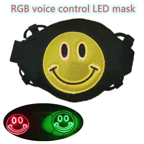 

face men rgb women smile led ladies carnival music party christmas halloween voice control luminous mask gift
