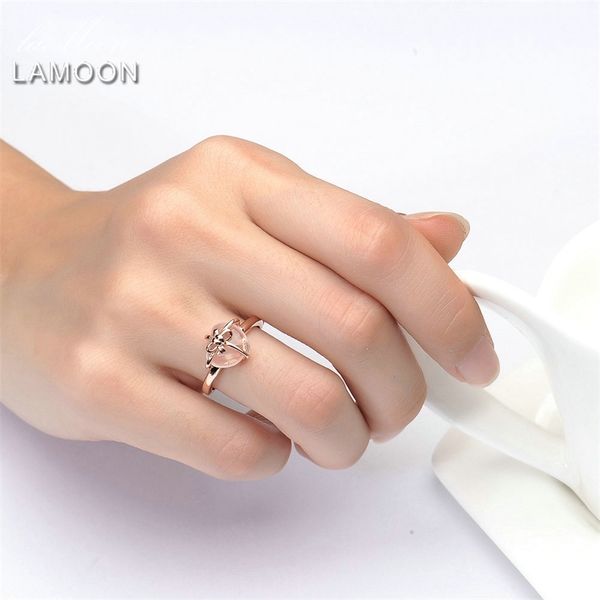 

lamoon romantic heart natural citrine 925 sterling silver jewelry wedding ring with for women lmri052 y200321, Slivery;golden
