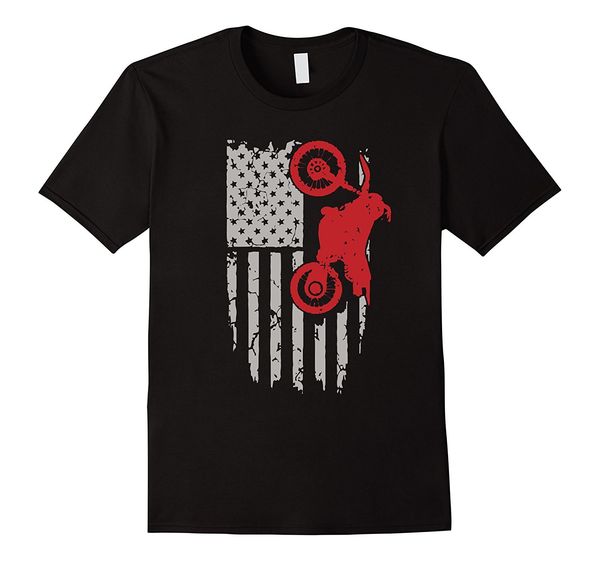 

sport fashion men t shirt funny dirt biker america flag shirt - cool motocross shirt summer t-shirt