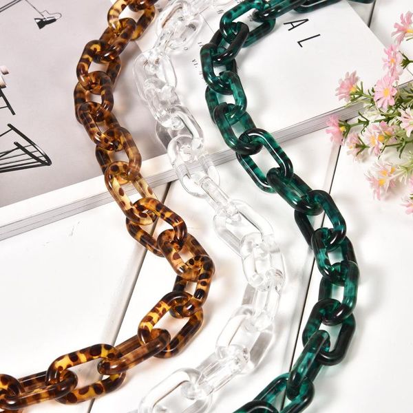 

chains 1.0 meter 40*25mm acrylic necklace strands parts linked bag women jewelry diy accessories glasses components, Silver