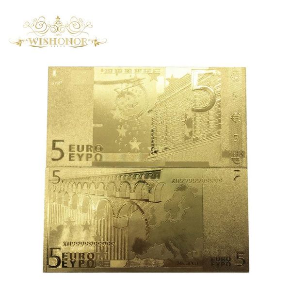 

желатель красивые подарки для 10 шт. лот европа gold banknote 200 евро билл банкнота в 24k gold foil money для коллекции sqccjl