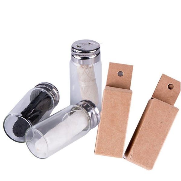 

30m eco-friendly corn silk natural bamboo charcoal dental floss with refillable glass container teeth toothpick oral ca jllzzy