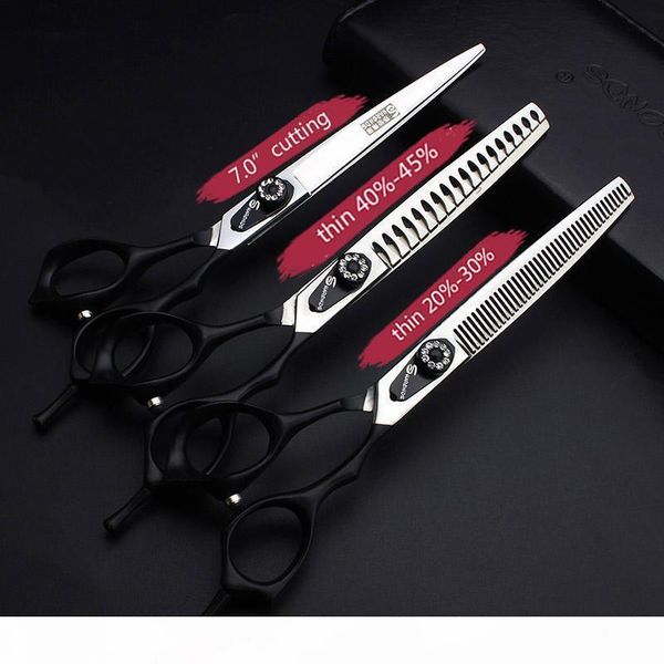

2020 new japan 440c imported stainless steel 7 inch professional hairdressing scissors hairdressing haircut scissors set