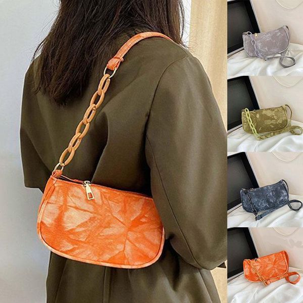 

fashion tie dye printed handbag totes women casual underarm shoulder bag portable travel purse clutches simple female daily bag