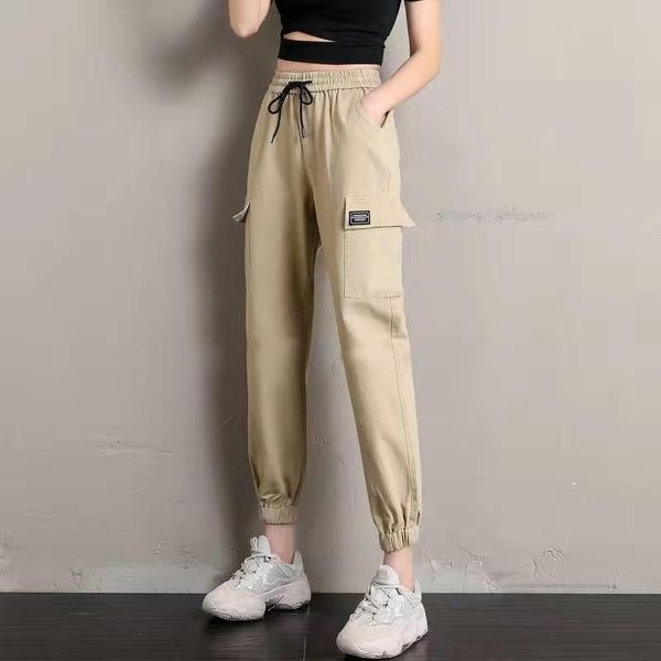 

women's pants & capris 2021 women cargo casual streetwear harajuku hip hop harem jogger sweatpants high waist loose female trousers, Black;white