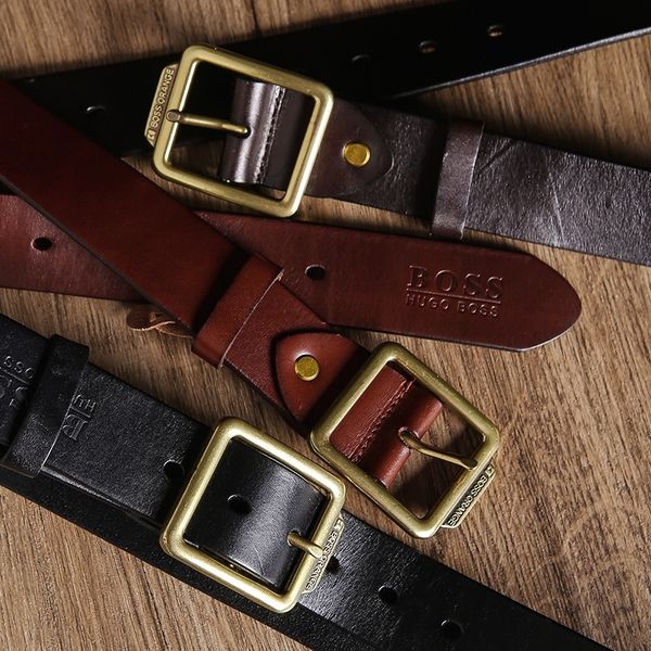 

zh6up брюки игла кнопка верхний слой кожи может, версия брюки ремень с корейский кожаный молодежный отдых простой ручной мужской ремень мужс, Black;brown