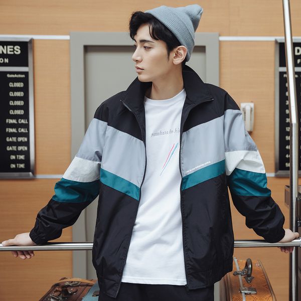 

men's new spring and autumn fashion jacket, Black;brown