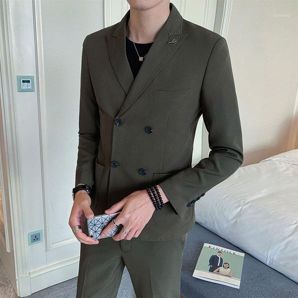 

men's suits & blazers casual suit men slim fit men's business groom formal burgundy green purple yellow red white man 5xl 6xl1, White;black