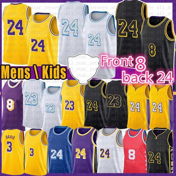 

2021 new basketball jersey 23 8 6 anthony 3 davis ncaa mens, Black;red