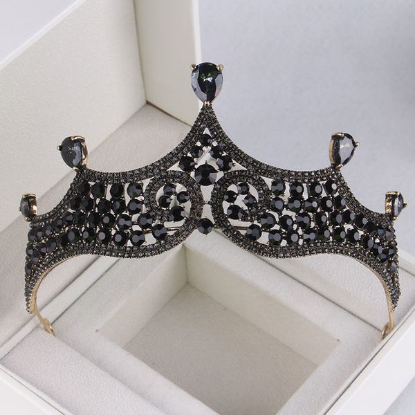 

black bridal headdress wedding queen princess zircon crown dinner dress hair accessories, Silver