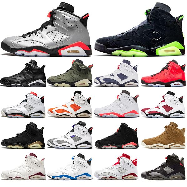 

with socks 2020 jumpman 6 6s infrared reflective basketball shoes men olympic sport blue dmp angry bull white athletic sneakers, White;red