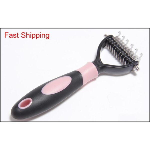 

pet grooming comb tool 2 sided undercoat rake for cats dogs safe dematting p qyltoo yh_pack
