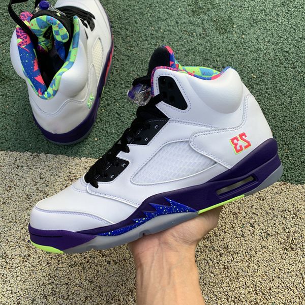 

basketball mens alternate bel-air 5s sneakers trainers white/court purple-racer pink-ghost green man sport shoes us -13 8ngu, Black