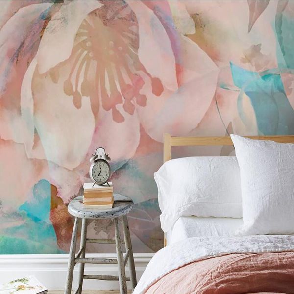 

wallpapers customize 3d mural wallpaper flower creative hand-painted plants wall murals modern po bedroom home decor