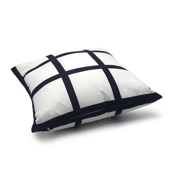 

40*40cm blank sofa gridview back cushion cover polyester peach skin throw pillow sofa home decorative sublimation pillowcase sale f102003, Blue