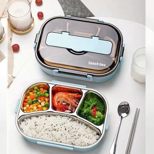 

stainless steel thermal insulation lunch box office worker lunch box student party outdoor meal (b type