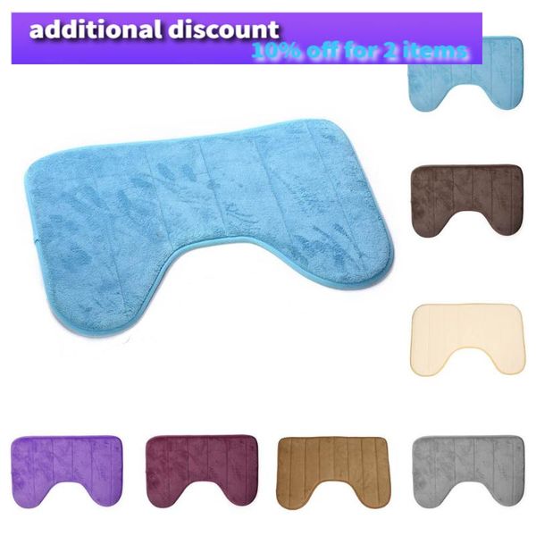 

1pc bath mats 40*60cm prevalent cute u shaped soft pats anti slip home bathroom floor mat toilet carpet decoration