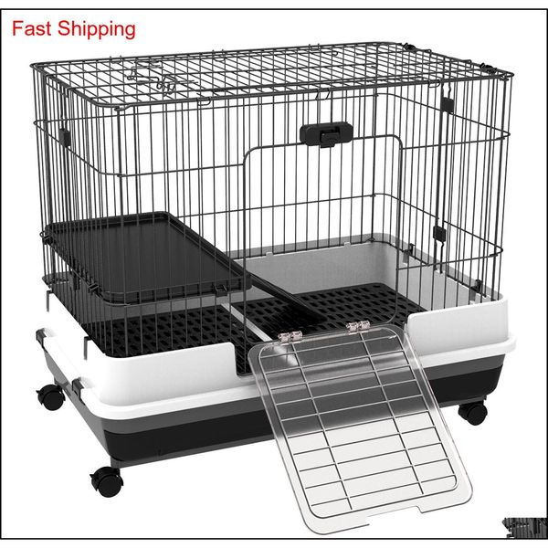 

32"h 2-level rabbit cage indoor small animal hutch ferret ho qylyea bde_luck