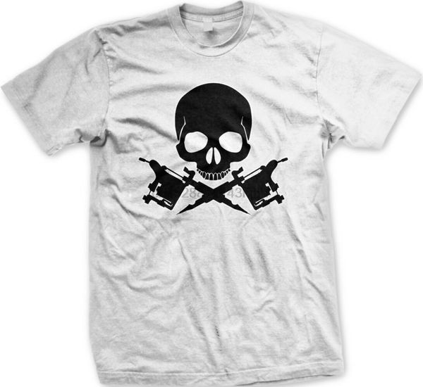 

skull ink guns tattoo crossbones artist parlor pirate flag black creative novelty summer style sport hooded sweatshirt hoodie t shirt