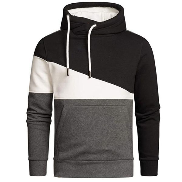

2021 pullover oversized hoodie big pockets patchwork hoodies men winter autumn black men hoodies sweatshirts causal jackets slim