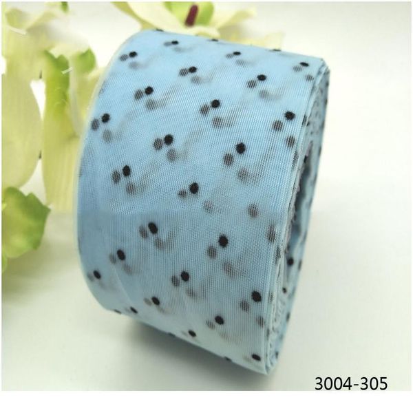 

5yards 4cm/6cm new dots printed diy organza ribbon for crafts hairbow handmade gift cake box wrapping lace jllwru, Pink;blue