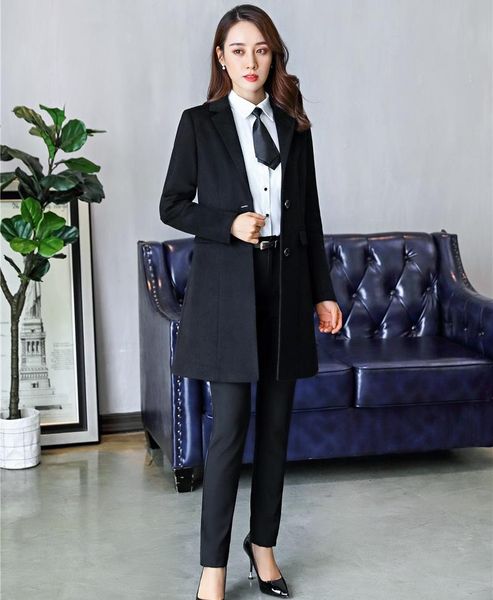 

fashion women winter coat ladies outerwear clothes long female overcoat nave blue, Black