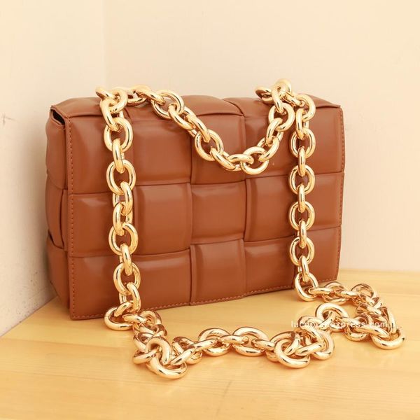 

knit real genuine leather chain shoulder messenger crossbody bag fashion luxury handbags women bags designer cowhide woven purse