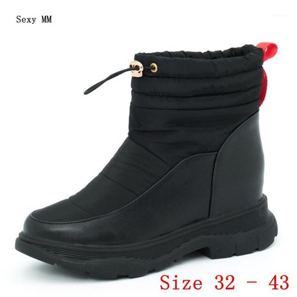 

spring autumn winter platform flat shoes women snow ankle boots lace up woman short boots small plus size 32 33 - 40 41 42 431, Black