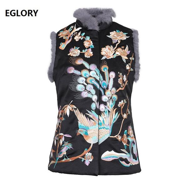 

women's vests brand coat 2021 autumn winter clothing female lurex embroidery hair patchwork vest cardigan jacket, Black;white