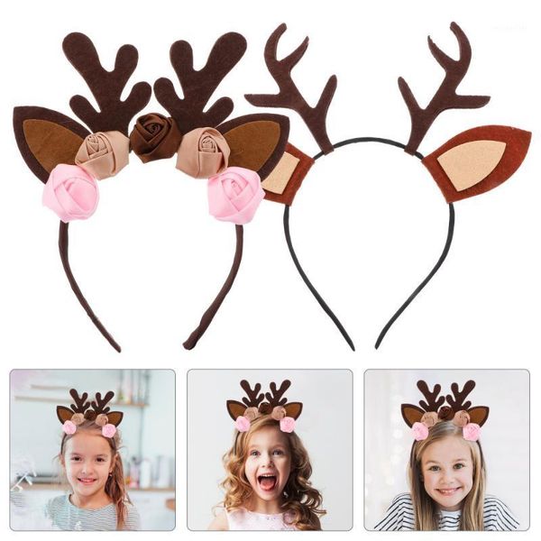 

christmas decorations 2pcs headband headdress hair hoop antler hairband festival hoops for kids party children1