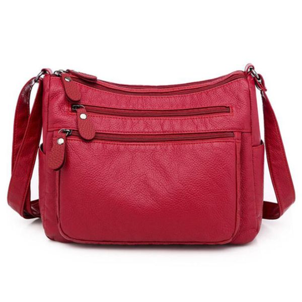 

new casual women bag soft leather shoulder bags multi-pocket pu handbag female crossbody messenger bags bolsa c0125