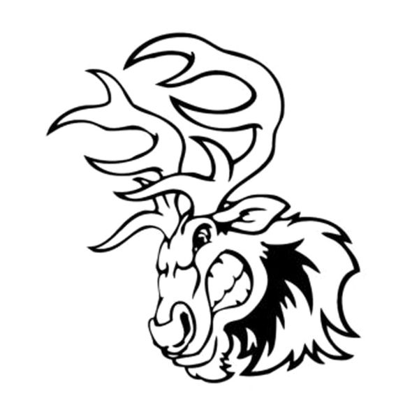 

14.2cm*15.8cm angry moose deer fashion vinyl car-styling car sticker black/silver s3-6040