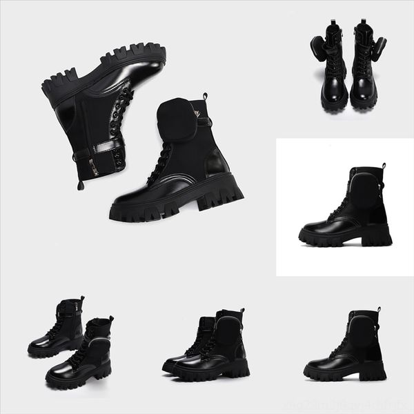 

ofgdt high booties leather combat boots charm women motorcycle boots classics heels ankle boots and genuine outdoors fashion bootcowboy, Black