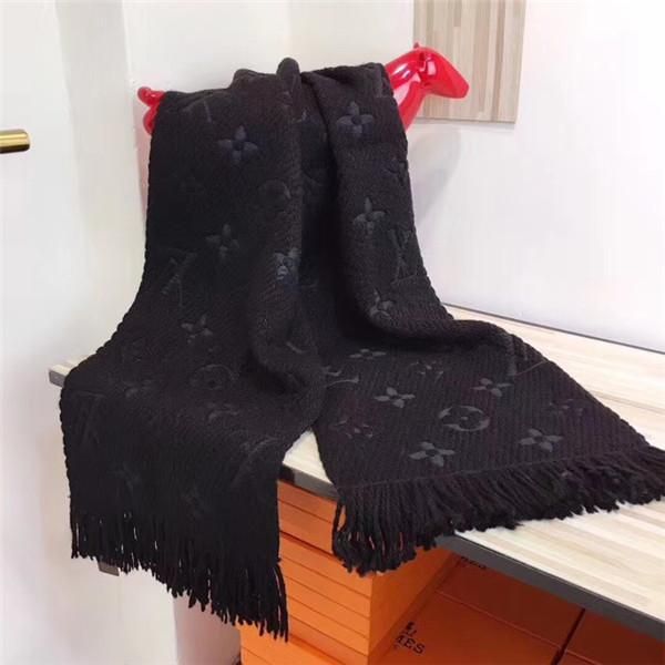 

new 2020 fashion winter logomania shine scarf luxury women and men two side black red silk wool blanket scarfs designer scarves and shawls, Blue;gray