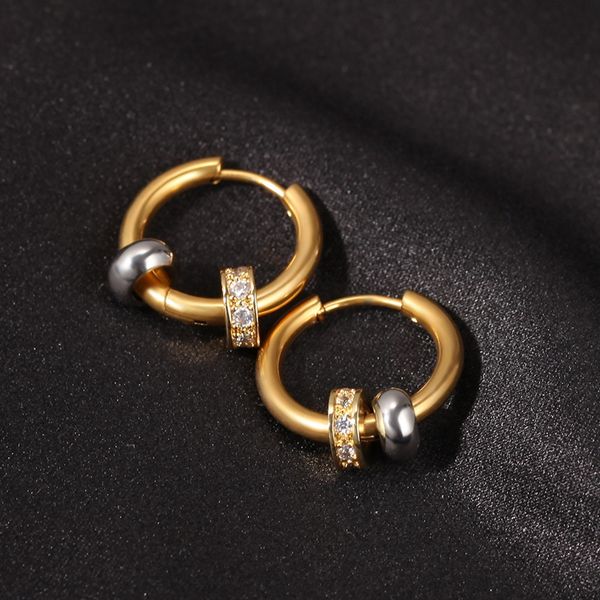 

mens hip hop hood earrings jewelry women gold plated ear ring vintage hood earrings with diamond fashion design, Silver